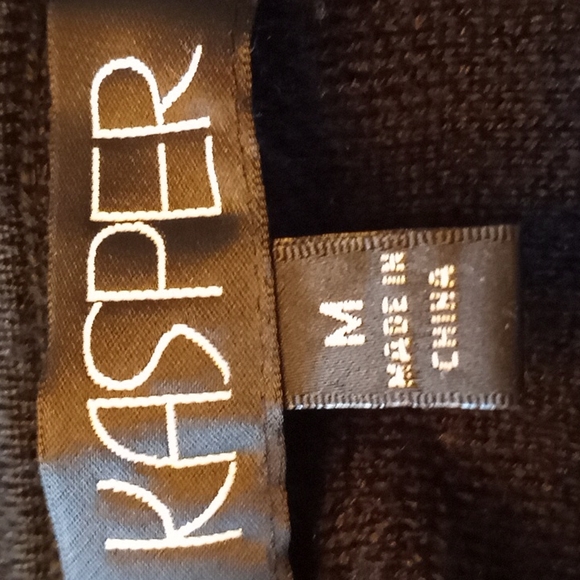 EUC Kasper Wool Bend Cheveron Cardigan Size Medium - Picture 4 of 7